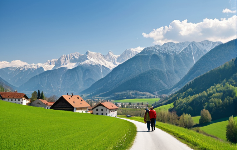 Scenic Slovenian Valley**
"A picturesque view of a green valley in Slovenia, with rolling hills and quaint villages. In the distance, snow-capped mountains rise majestically. A winding road leads through the valley. The scene is bathed in soft, natural light. Fully clothed figures stroll along the path. Safe for work, appropriate content, professional photography, modest, family-friendly, perfect anatomy, correct proportions, natural pose, well-formed hands, proper finger count, natural body proportions."
**