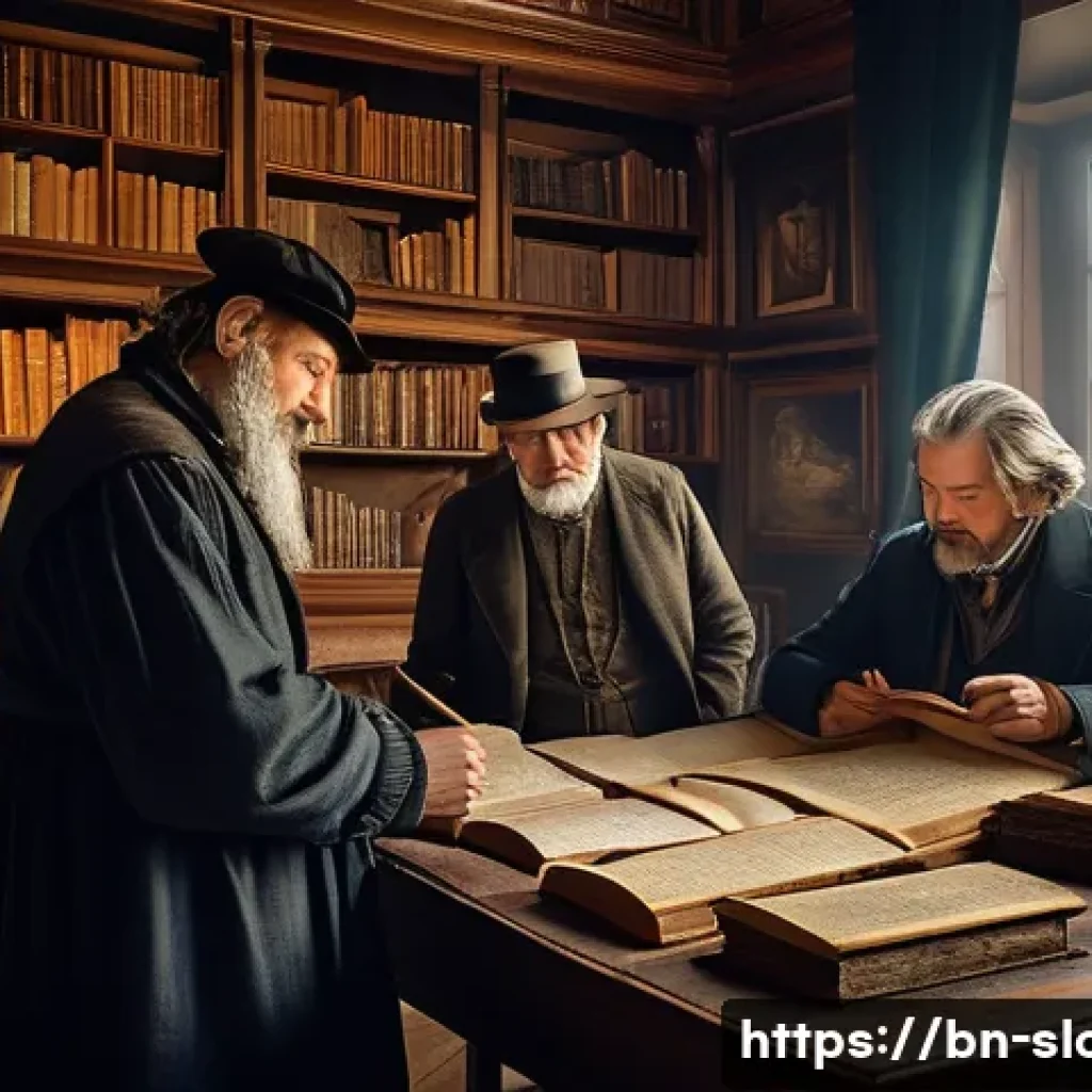 슬로베니아 민족주의 발전 - A detailed historical scene depicting Slovenian intellectuals and poets in the 19th century during t...