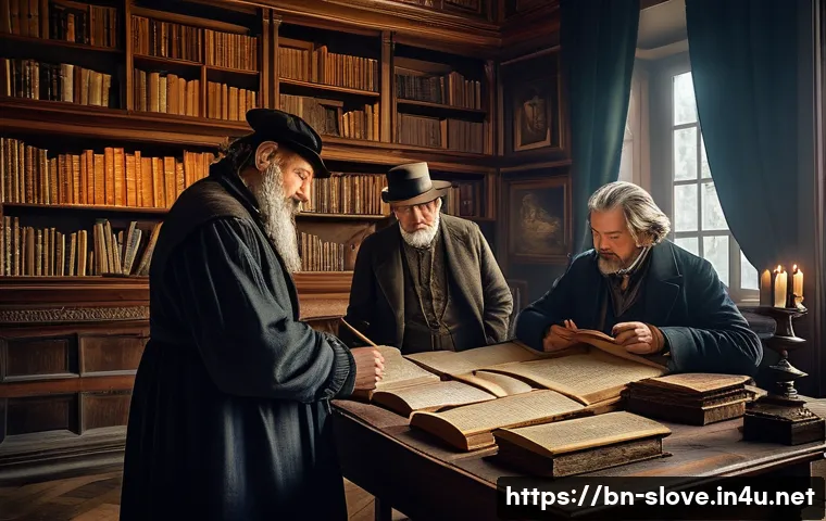 슬로베니아 민족주의 발전 - A detailed historical scene depicting Slovenian intellectuals and poets in the 19th century during t...